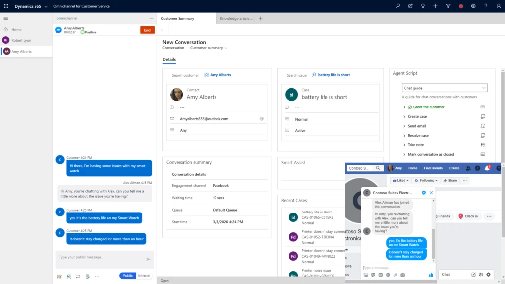 Customers can connect with you asynchronously through chat messaging.
