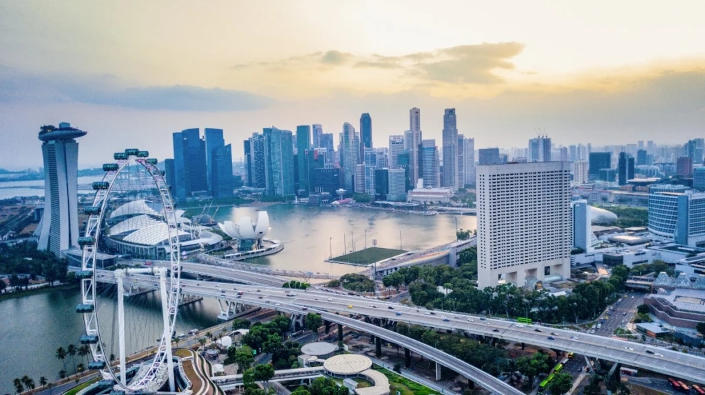 Aerial view of Singapore.