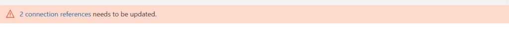 Screenshot of the "update connection references" notification.