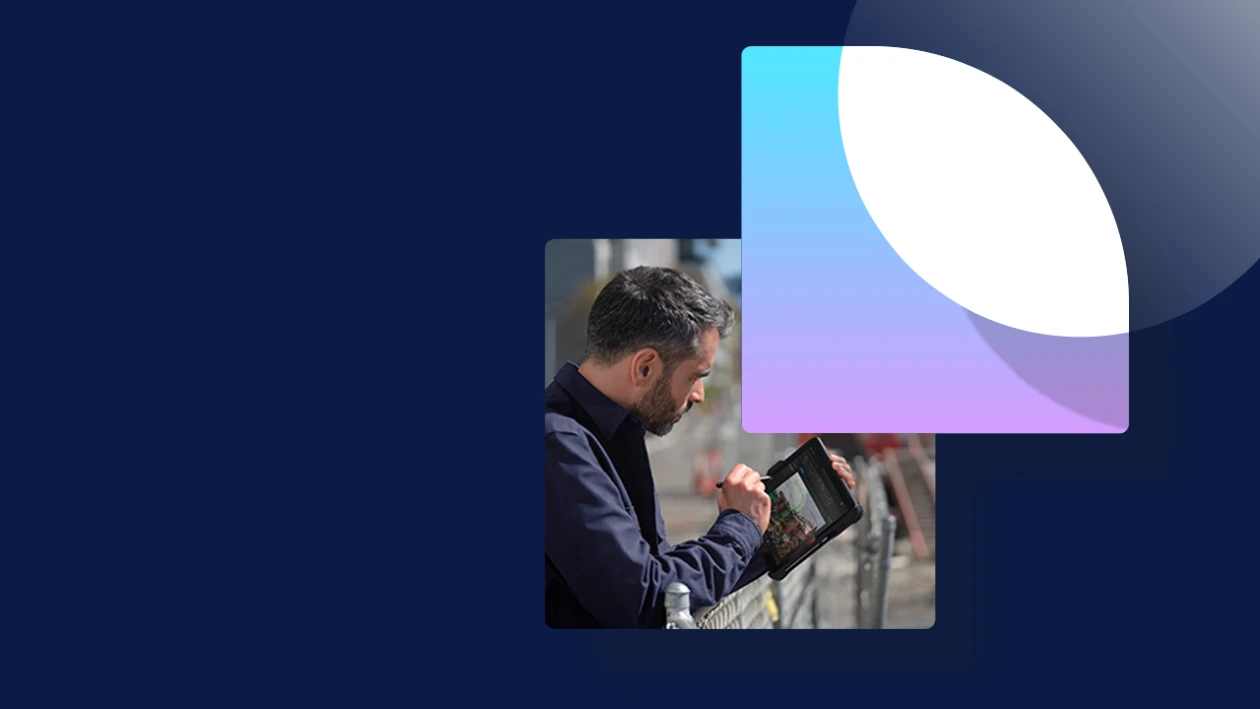 field service worker on tablet