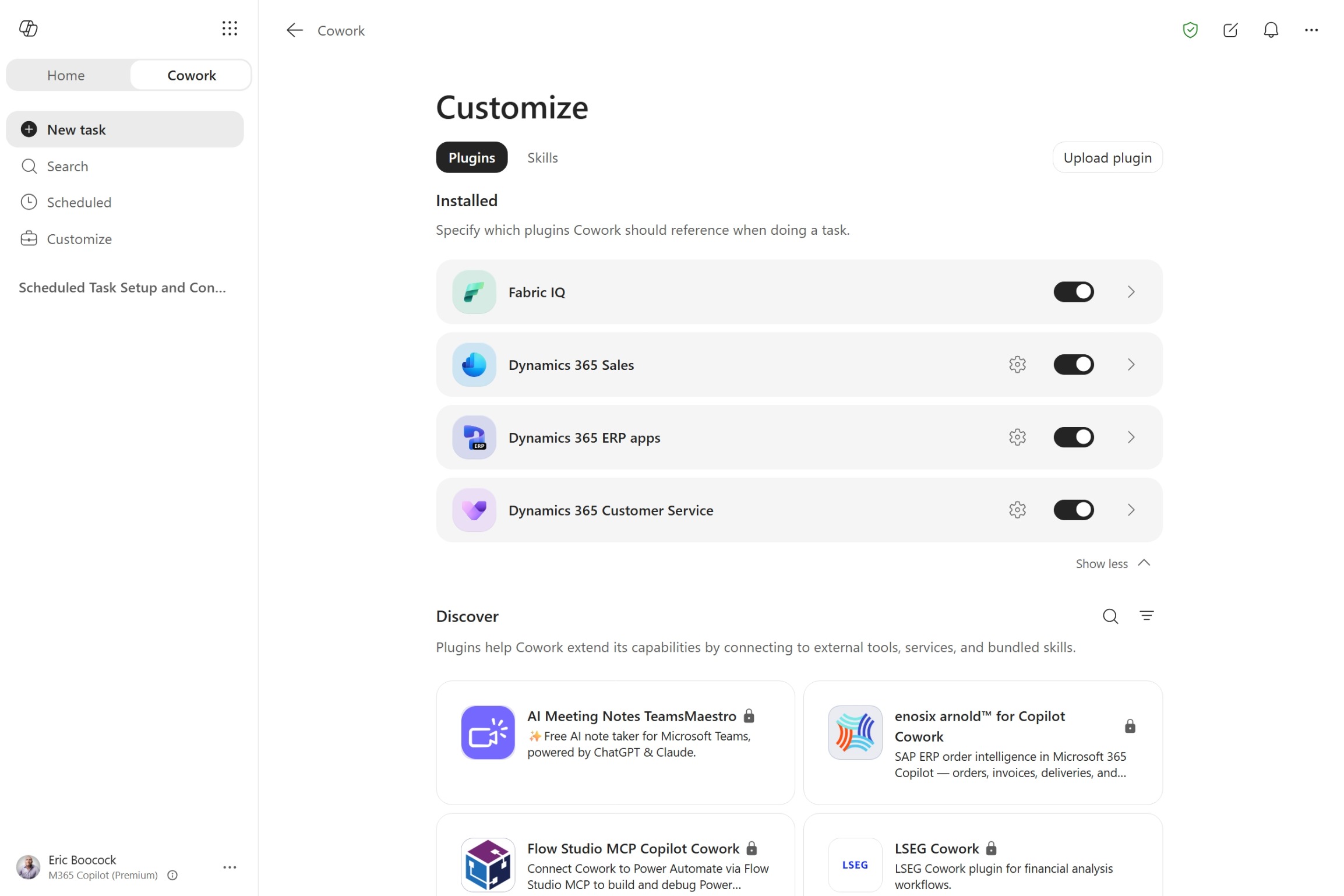 Turning Copilot into a system of action with Dynamics 365 Sales and Service plug-ins in Copilot Cowork