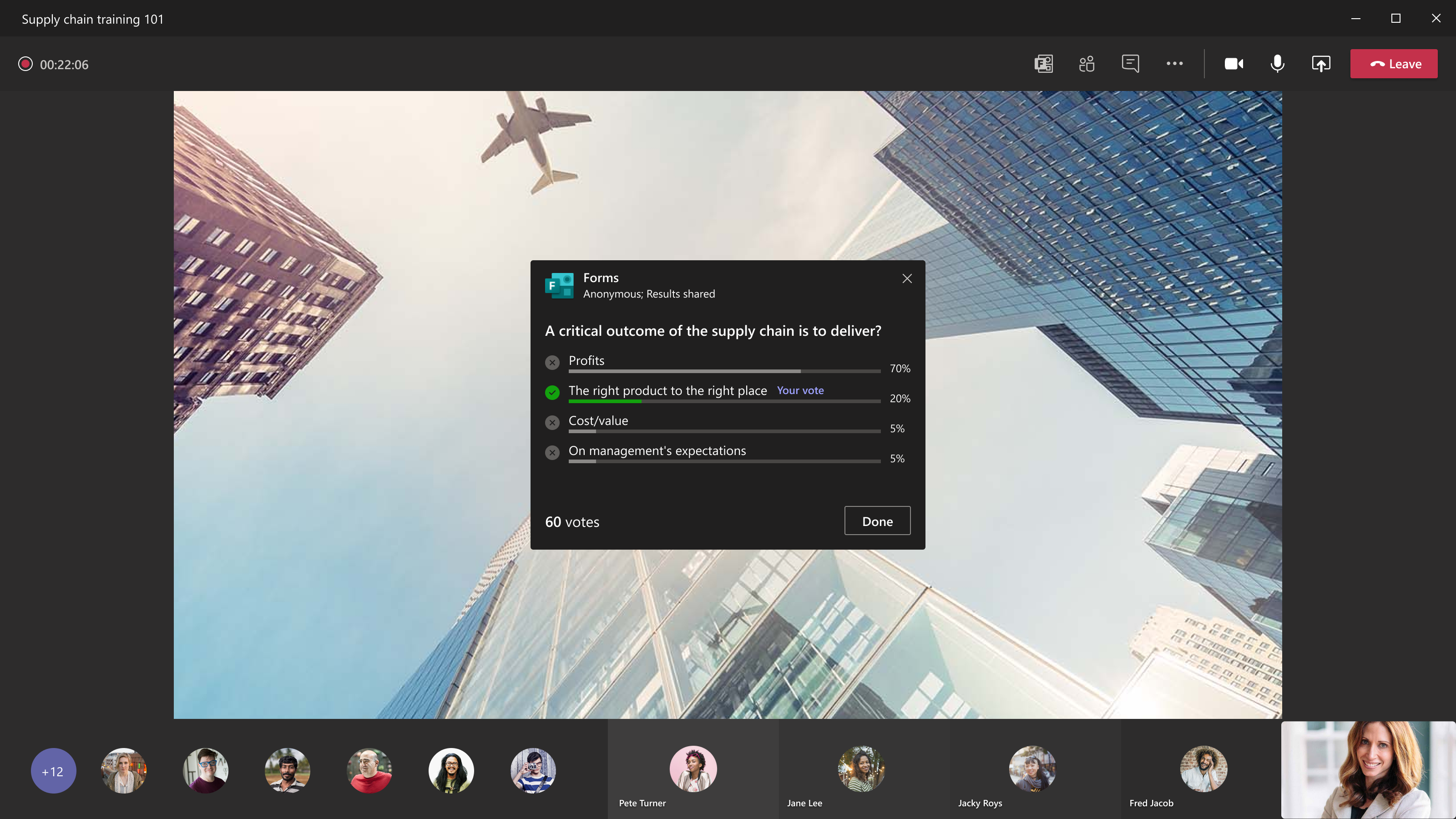 A screen shot of creating a multiple choice quiz using Forms in Microsoft Teams for Education.