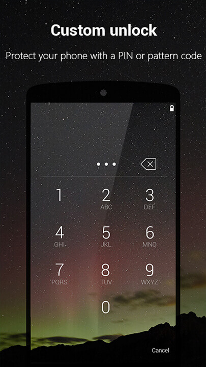 Screenshot of unlock screen