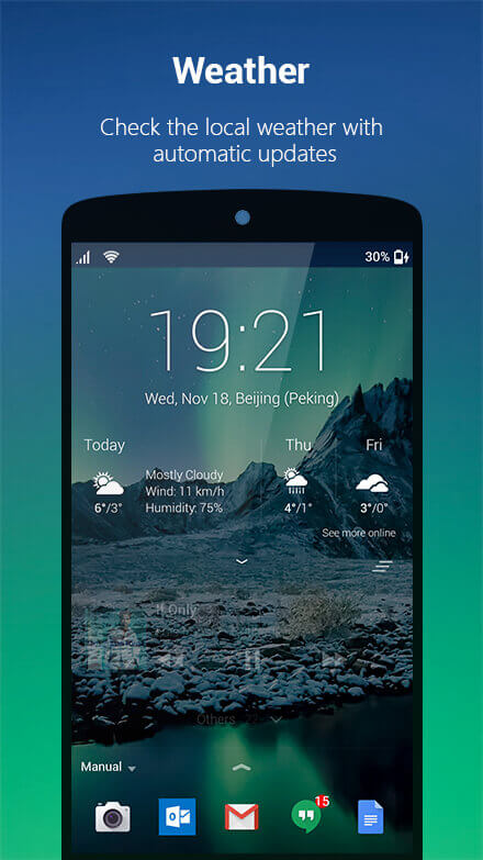 Screenshot of weather app