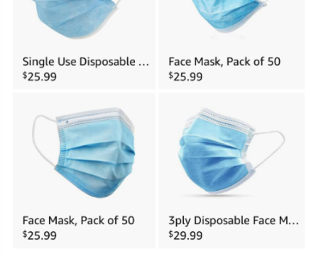 Browsing history of face masks