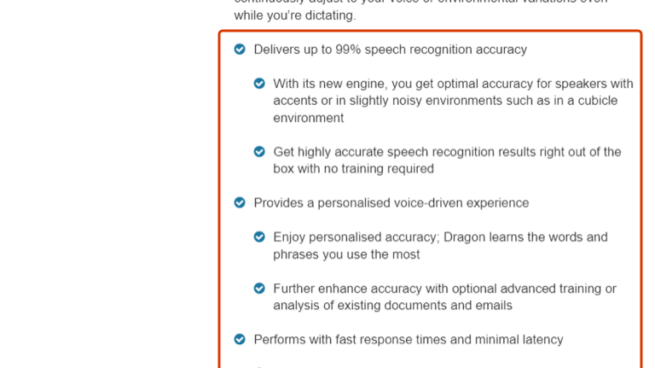 List of Professional Dragon's benefits.