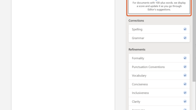 Microsoft Word’s Editor feature.