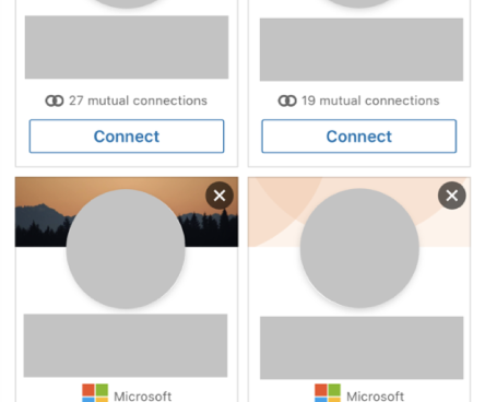 LinkedIn suggesting "People you may know."