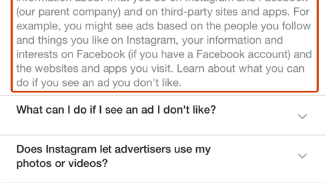 Instagram explains how it decides ads.