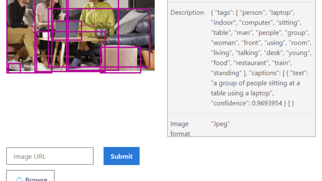 Azure Cognitive Services shows examples.