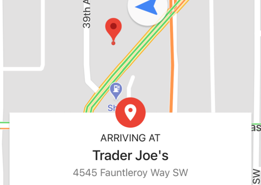 Google Maps prompts the user for feedback.
