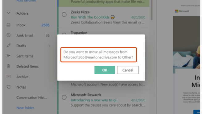 Outlook informs the user of the consequences of clicking.