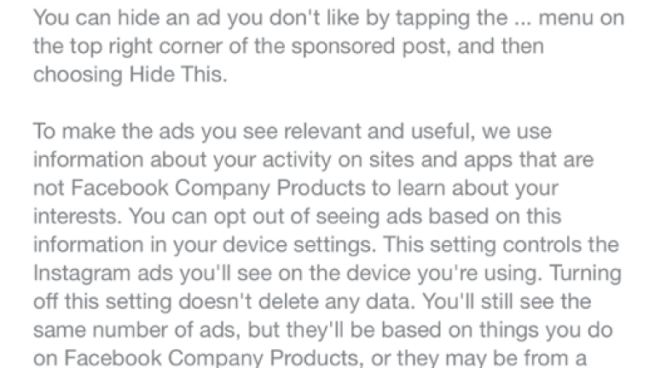 Instagram explains the consequences of user actions.