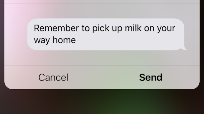 Siri creates text message.