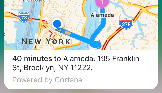 Outlook's Time to Leave notificaiton