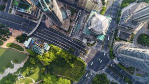 Aerial view of metropolitan city