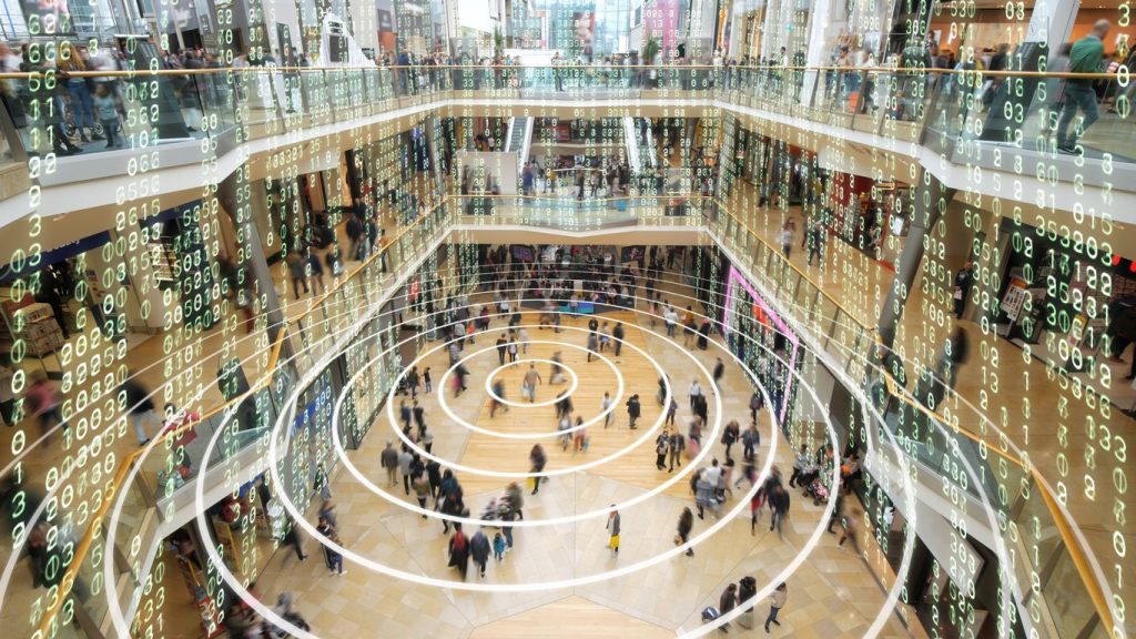 Visualization of data in a shopping mall