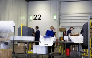 a group of people in a room