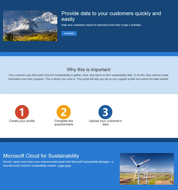 Image of the ESG value chain solution portal