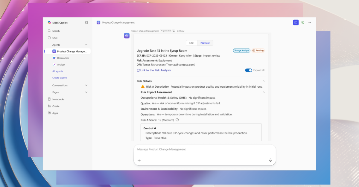 Accelerate innovation with AI: Introducing the Product Change Management agent template