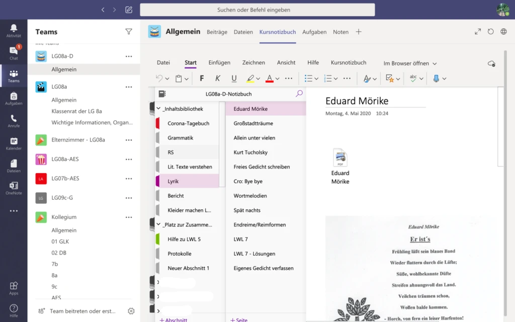 Screenshot von Microsoft Teams