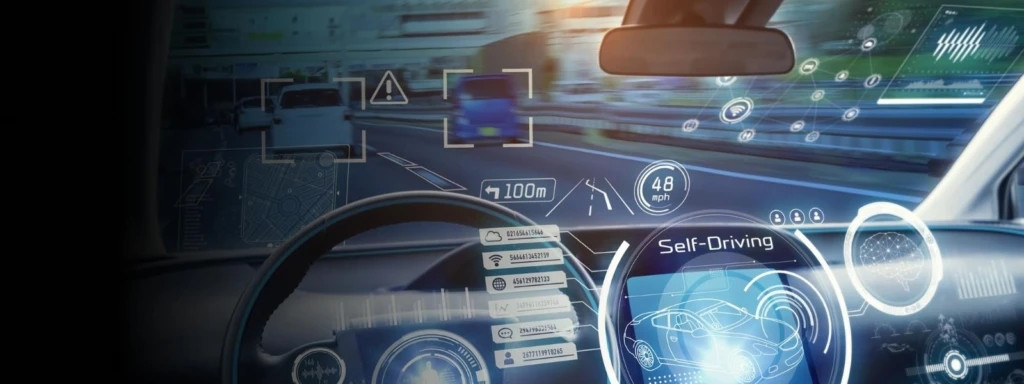 Head-up-Display eines Autos in der Zukunft.