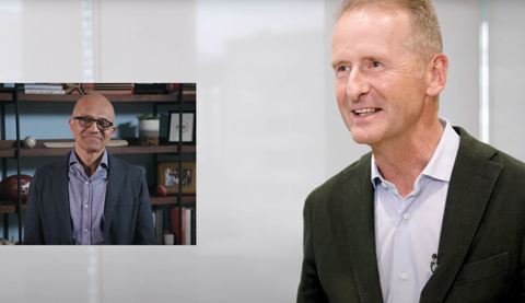 Herbert Diess and Satya Nadella