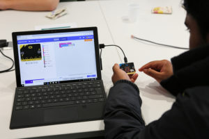 Person using MicroBit