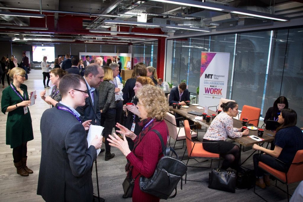 People networking at event