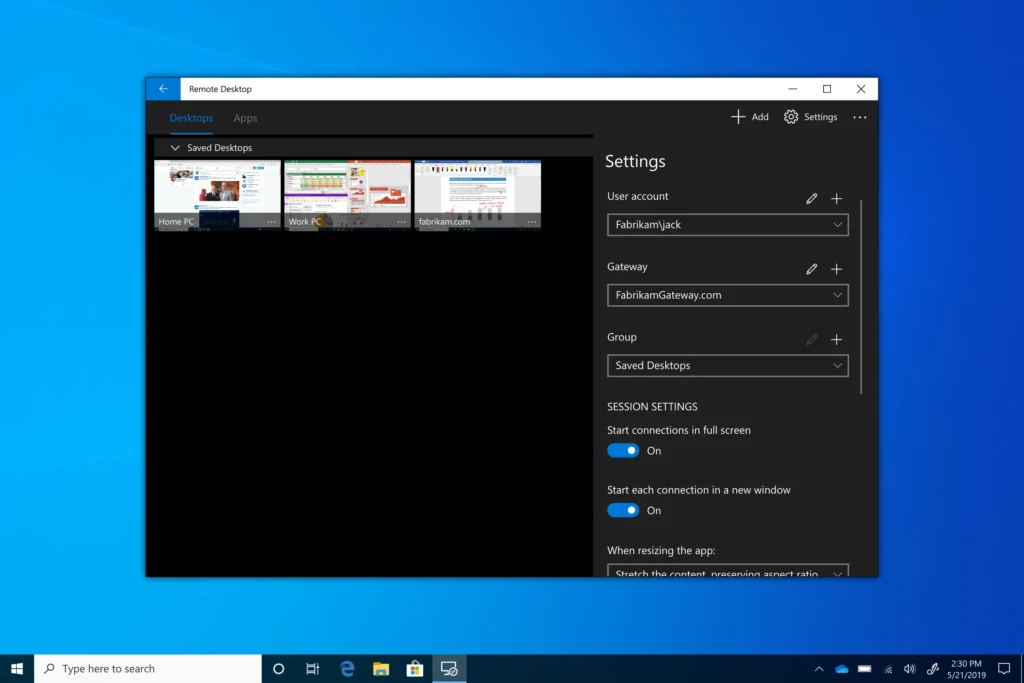 Use the Microsoft Remote Desktop app to connect to a remote PC or virtual apps and desktops made available by your admin. Commercial 19H1 May update for Windows 10 Pro and Windows 10 Enterprise.