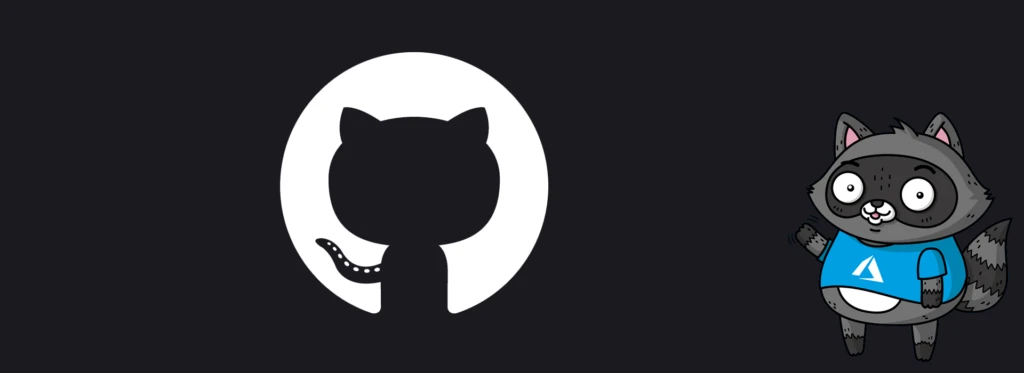 A header showing the GitHub logo next to an illustration of Bit the Raccoon