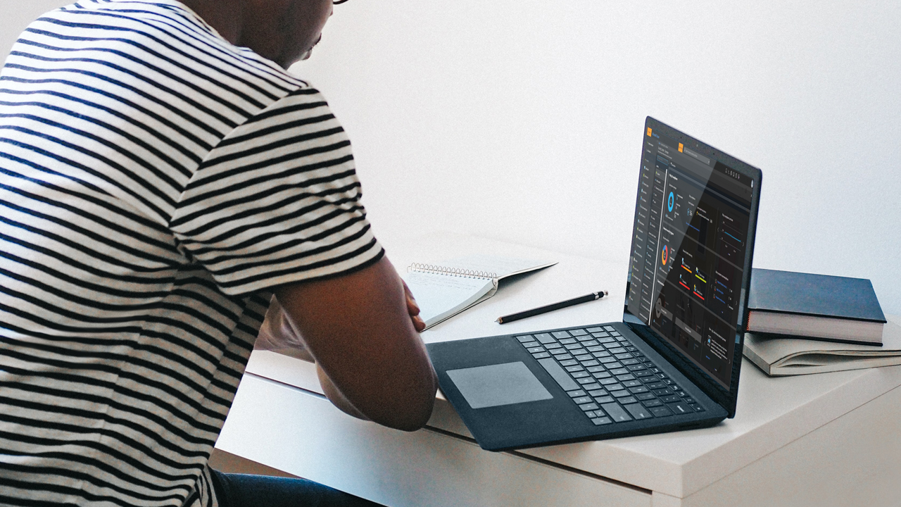 Man working on his laptop