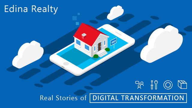 A pop-up house on a smartphone, "Edina Realty. Real Stories of Digital Transformation"