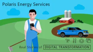 Man holding a phone " Polaris Energy Services"