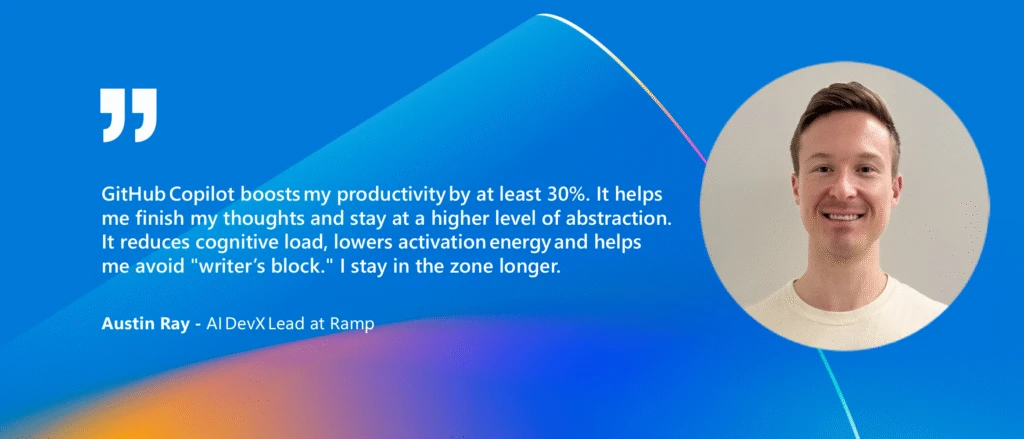 Quote with a photo of Austin Ray - AI DevXLead at Ramp.