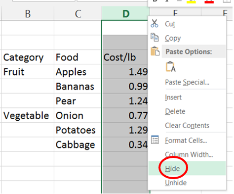 Excel Chart Hide Data Series