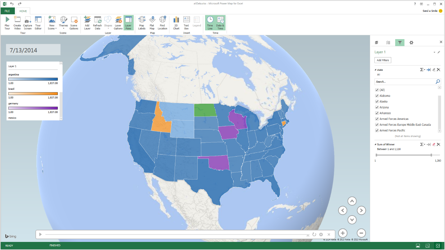 Map Chart Excel 2010