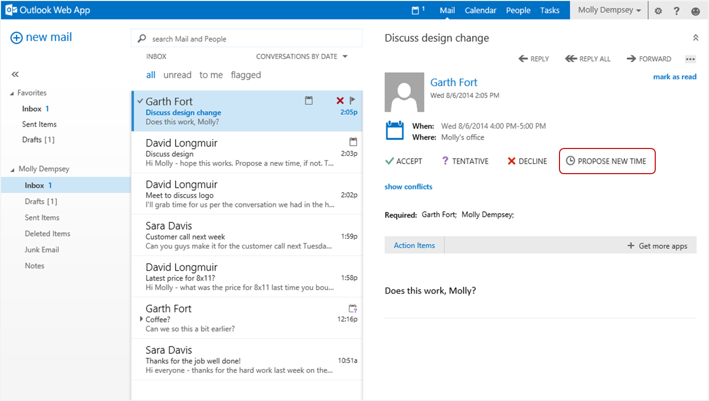 Propose New Time—a new feature for Outlook Web App in ...