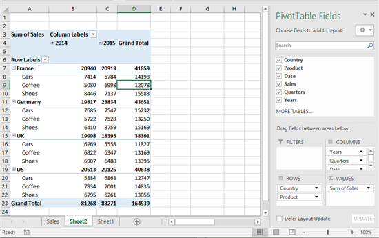 Pivot Chart In Excel 2016