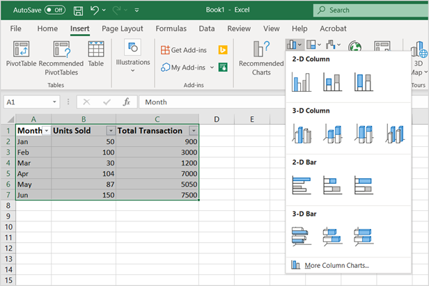 Microsoft Chart Types