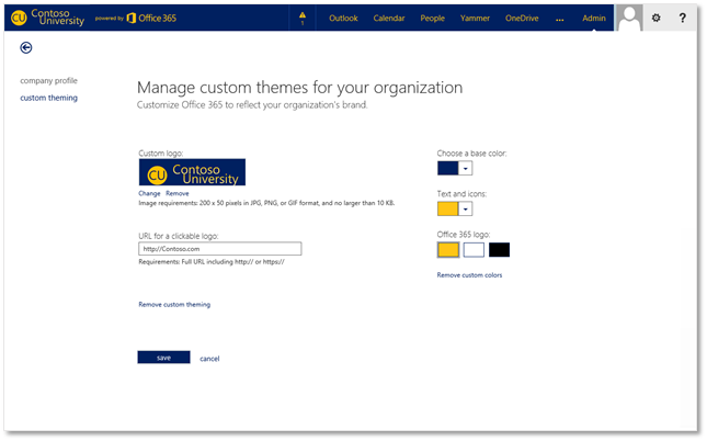 Manage custom themes for your organization