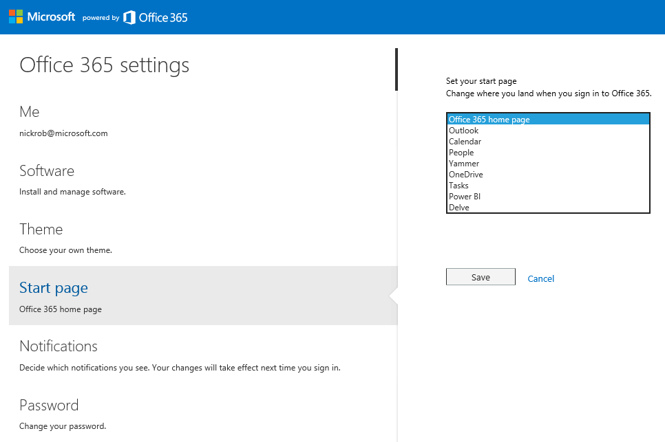 Office 365 settings v2