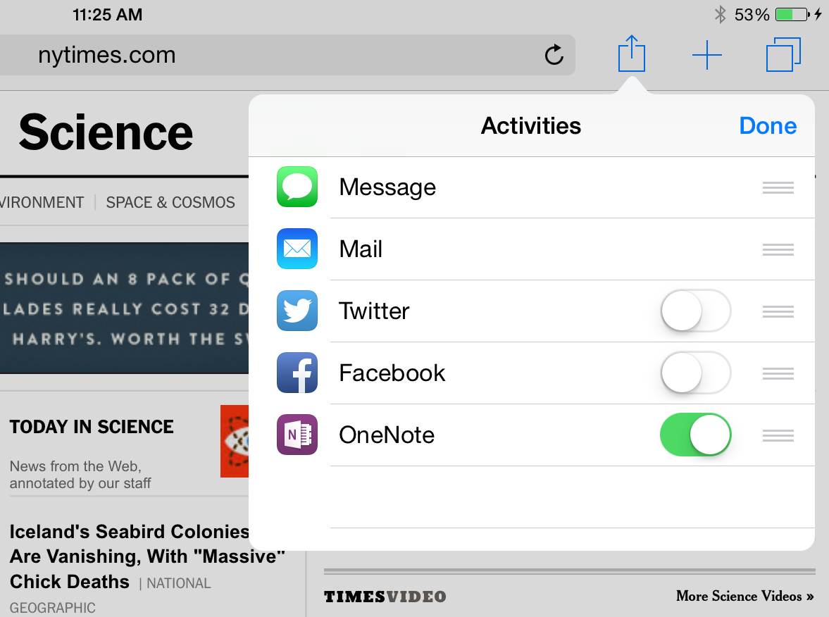 OneNote announces the Share extension for iOS 8 | Microsoft 365 Blog