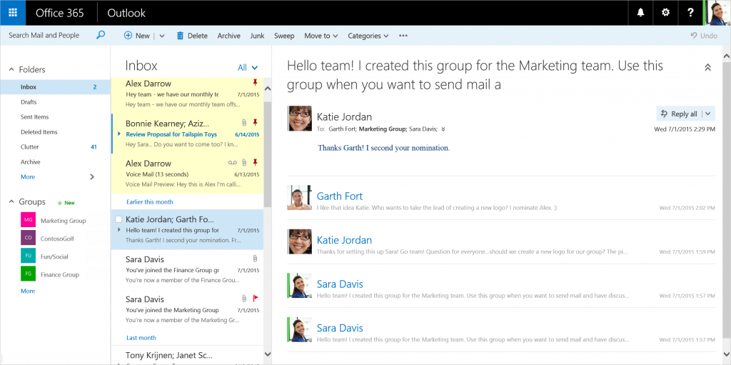border - New features coming to Outlook on the web 2