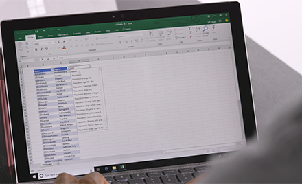 Image of an Excel document open on a laptop.