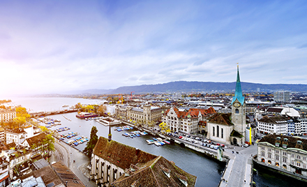 Aerial image of Zurich.