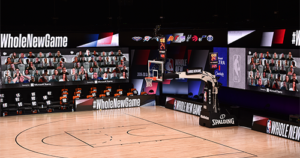 An image of a NBA basketball court.