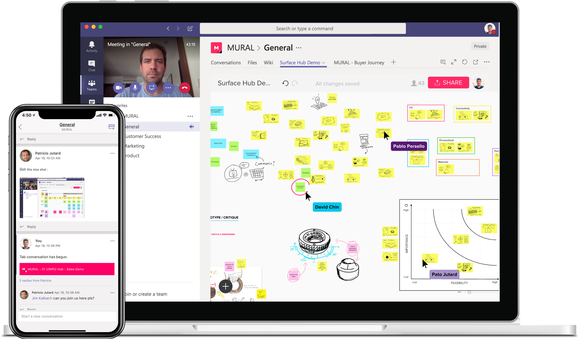 An image showing higher productivity with Microsoft Teams apps designed for remote work.