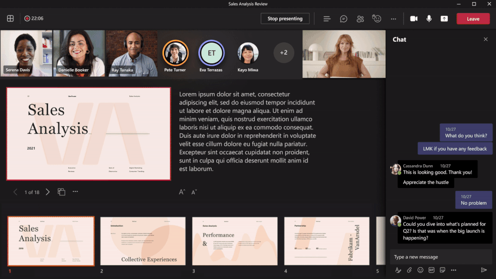 Microsoft Teams PowerPoint Live