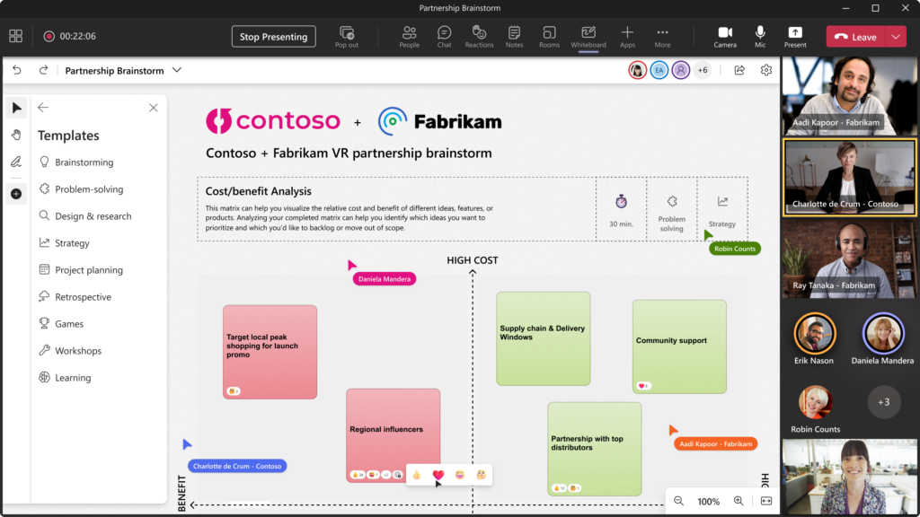 The new Microsoft Whiteboard now offers a rich set of capabilities that bring visual collaboration to life in Teams.